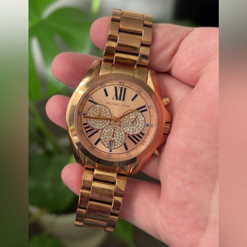 Michael Kors Rose Gold Watch with Crystal Accents